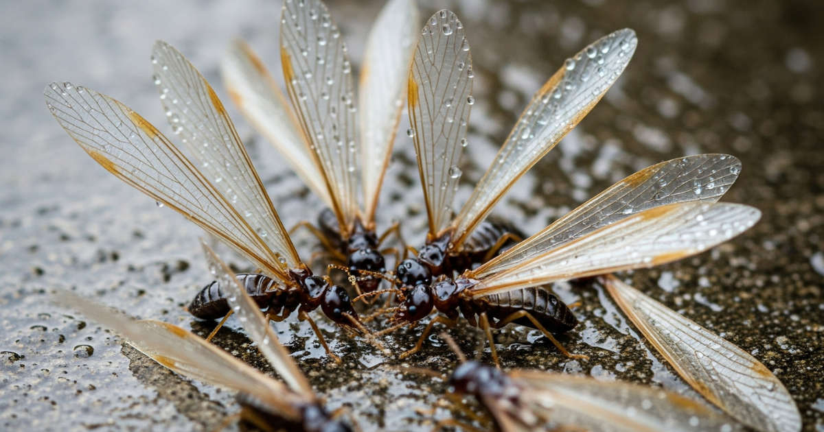 winged termites after rain